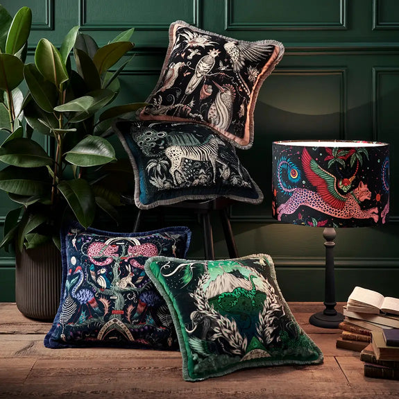 Lynx Velvet Lampshade - Large