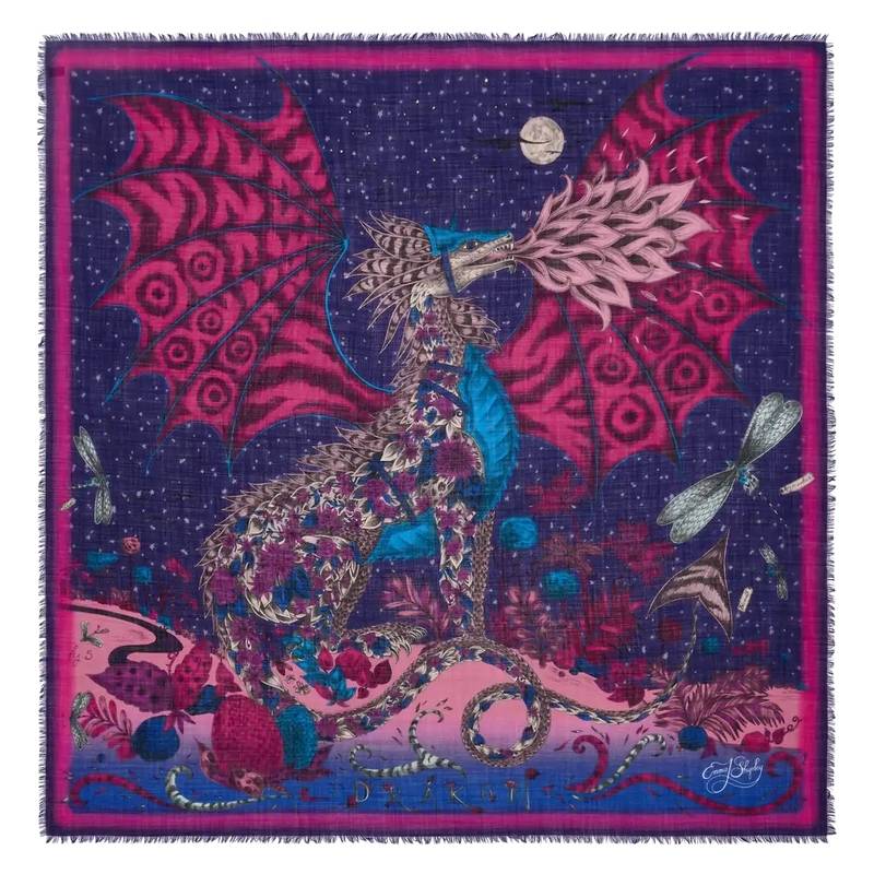 Drakon Fine Wool Scarf - Red Leopard - Winter