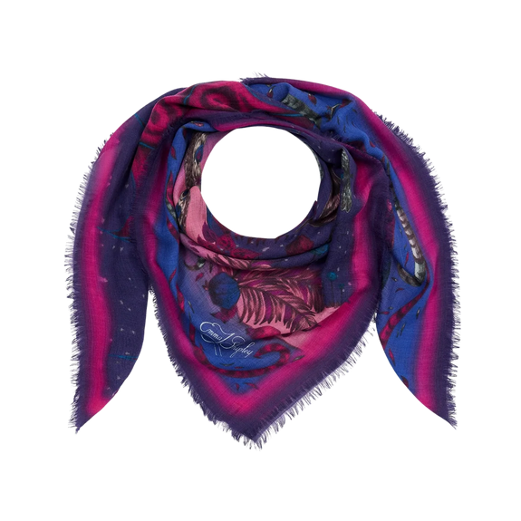 Drakon Fine Wool Scarf - Red Leopard - Winter