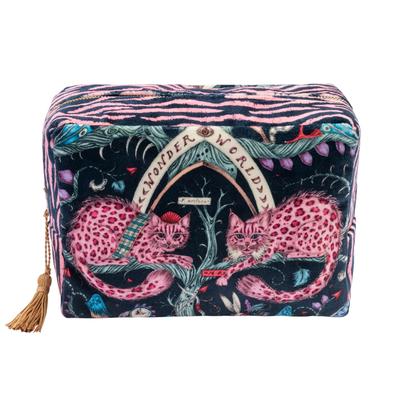 Wonder World Velvet Cosmetic Bag