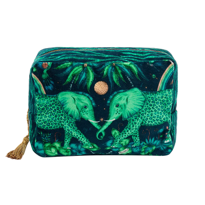 Emma J Shipley Zambezi Luxury Velvet Cosmetic Bag - Teal