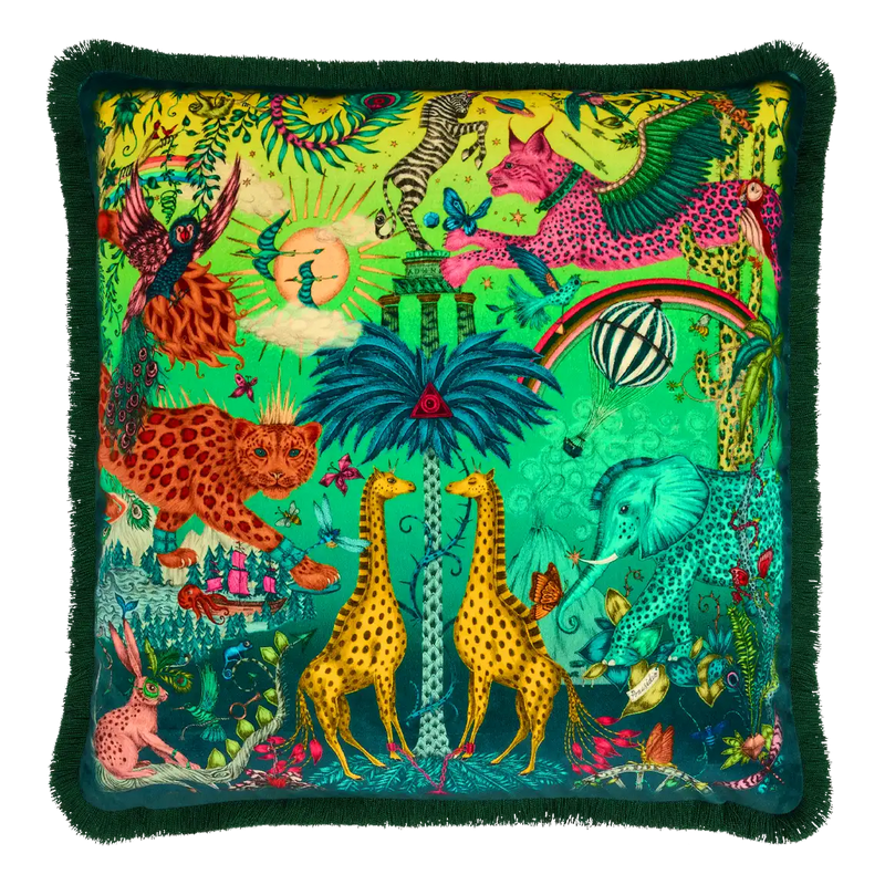  Luxury Velvet Cushion in Multicolour, design by Emma J Shipley in London