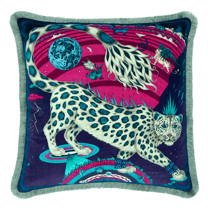 Snow Leopard Luxury Velvet Cushion