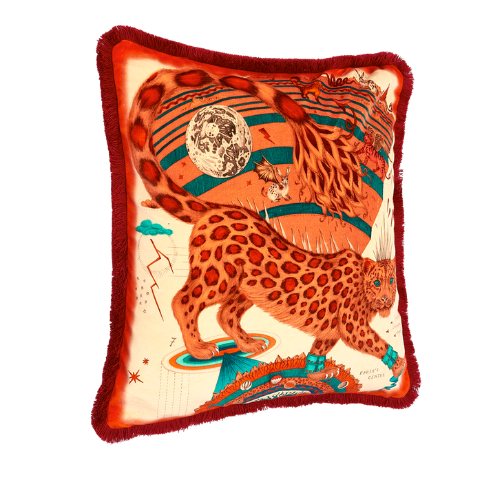 Snow Leopard Luxury Velvet Cushion