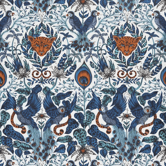 Blue | A wider look at the Blue Amazon Wallpaper designed by Emma J Shipley x Clarke & Clarke