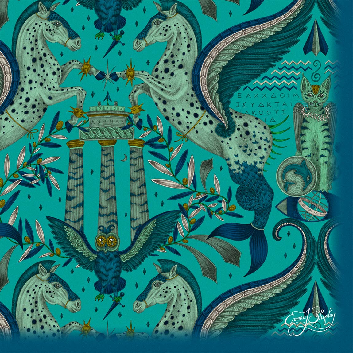 Odyssey Mythos Framed Silk Artwork
