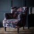 Pink | Audubon Dalston Chair designed by Emma J Shipley for Clarke & Clarke features the Pink Audubon velvet from the Animalia collection upon a decorative armchair - a beautiful exotic occasional chair