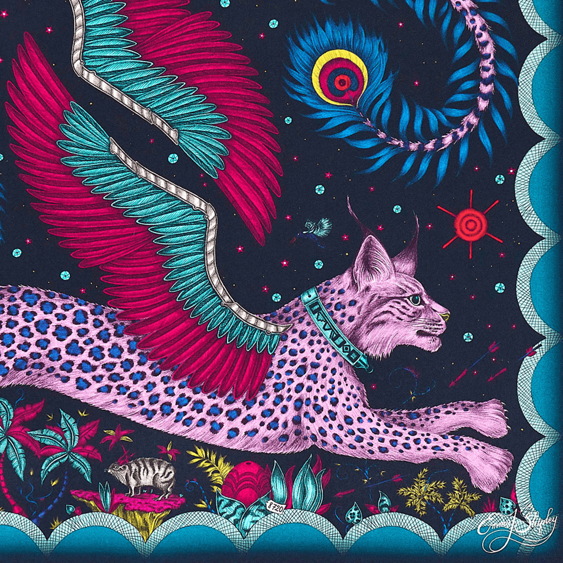 Lynx Framed Silk Artwork