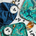 Peacock | Large | Rectangle Trays with Grecian Pegasus design in Turquoise with breakfast foods designed by Emma J Shipley in England