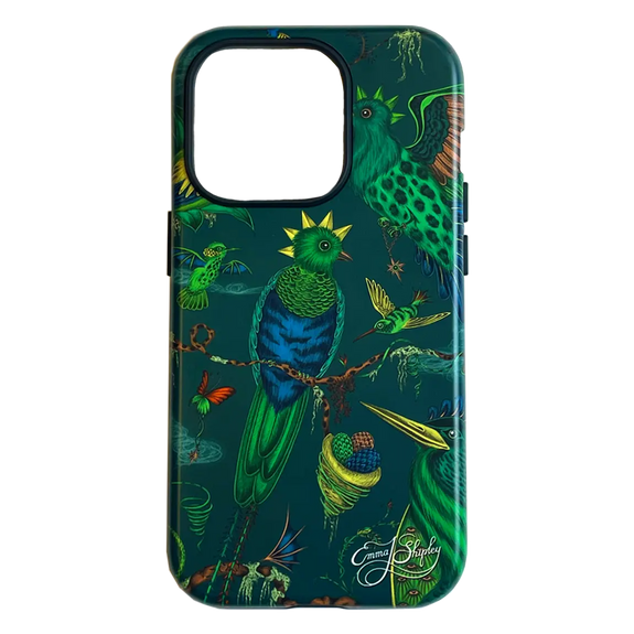 Quetzal Phone Case in Teal, designed by Emma J Shipley in London