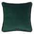 Aqua | Back of Aqua Luxury Velvet Cushion with Forest Green Fringing