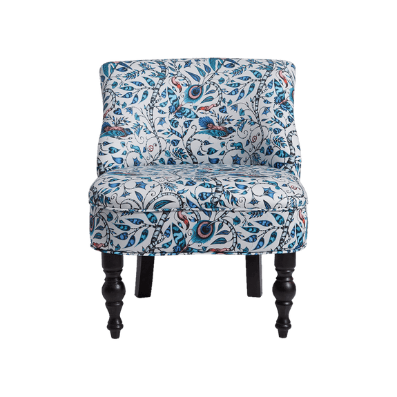 Blue | The Emma J Shipley and Clarke & Clarke Animalia fabric features on the Rousseau Langley Chair - a beautifully charming occasion chair