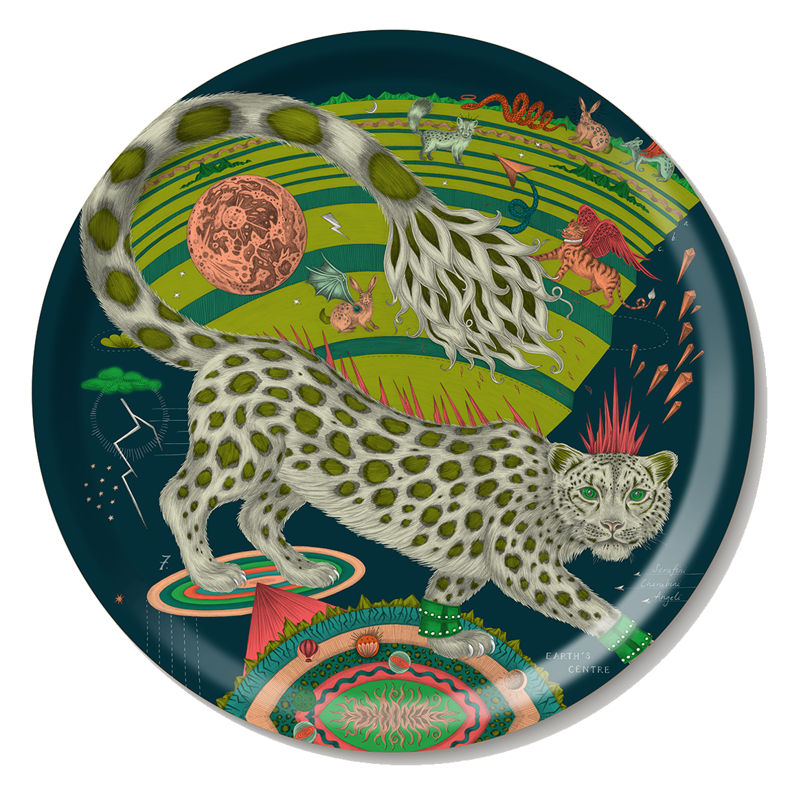 Emma J Shipley Snow Leopard Tray Round