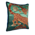 Teal | The side of the Teal Snow Leopard silk cushion designed by Emma J Shipley n her London studio