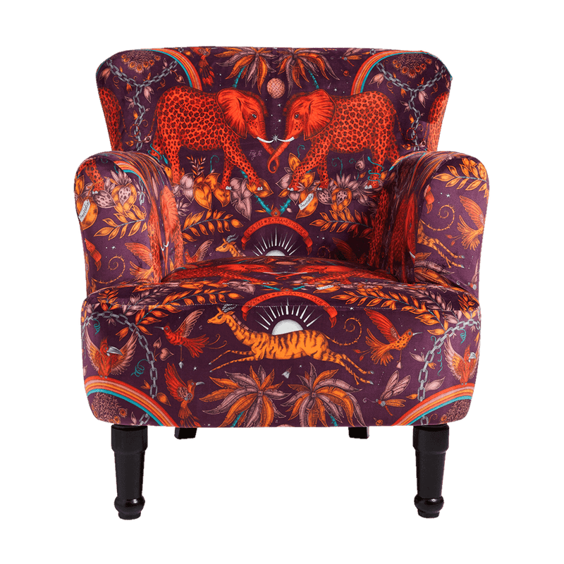  The Front of the Zambezi Wine Dalston Chair features magical designs hand drawn by Emma J Shipley
