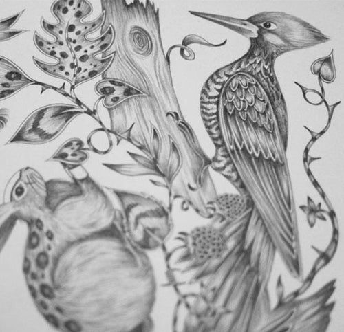 A whimsical woodpecker