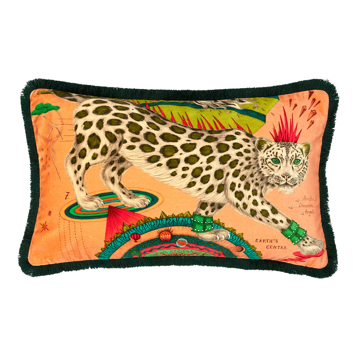 Snow Leopard Luxury Velvet Bolster Cushion