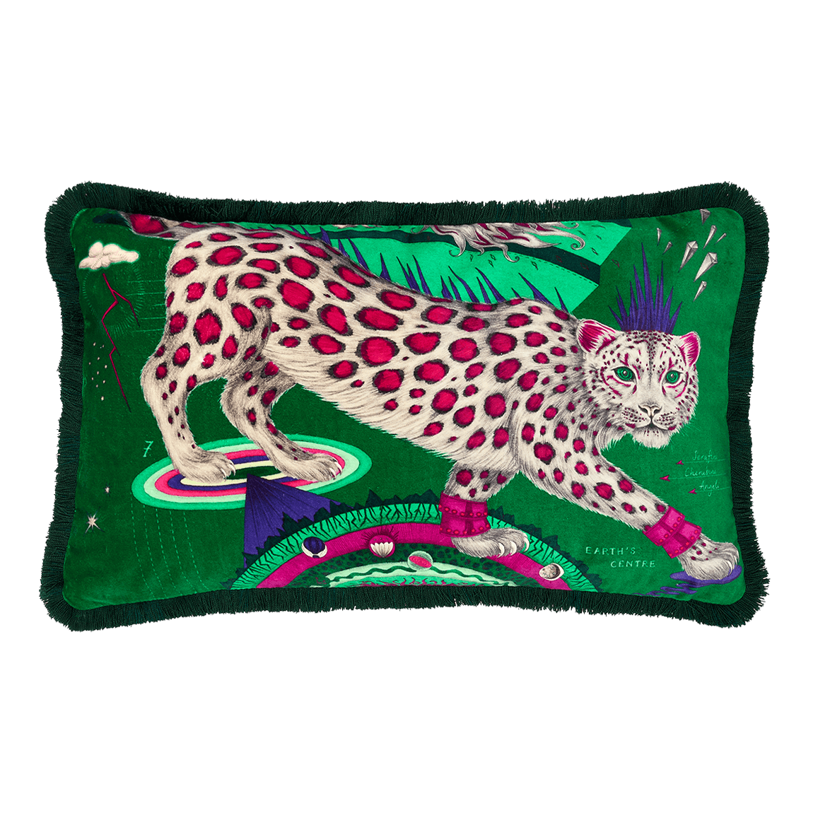 Snow Leopard Luxury Velvet Bolster Cushion