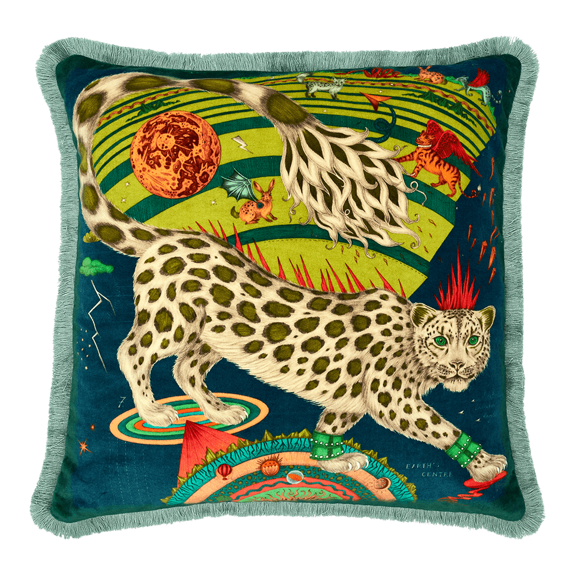 Snow Leopard Luxury Velvet Cushion