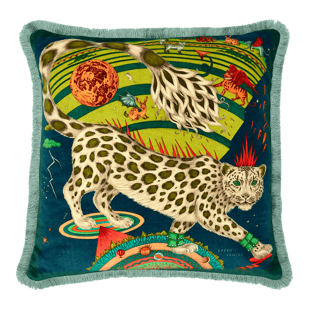 Snow Leopard Luxury Velvet Cushion