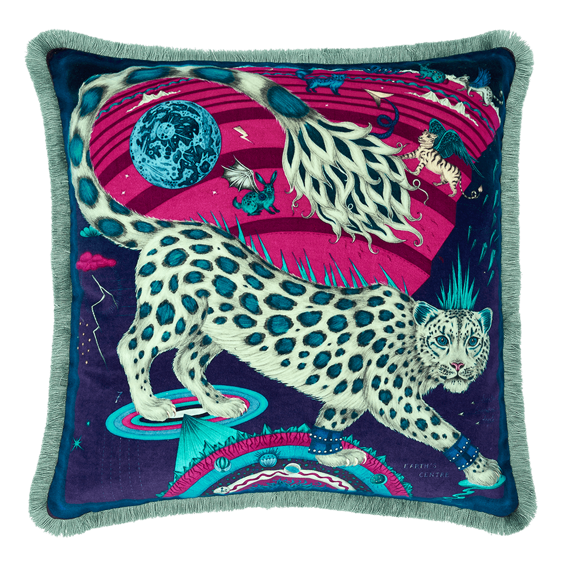 Snow Leopard Luxury Velvet Cushion