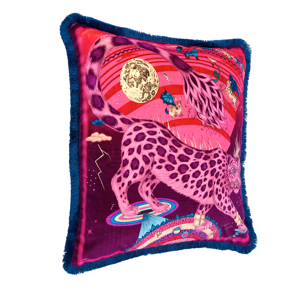 Snow Leopard Luxury Velvet Cushion