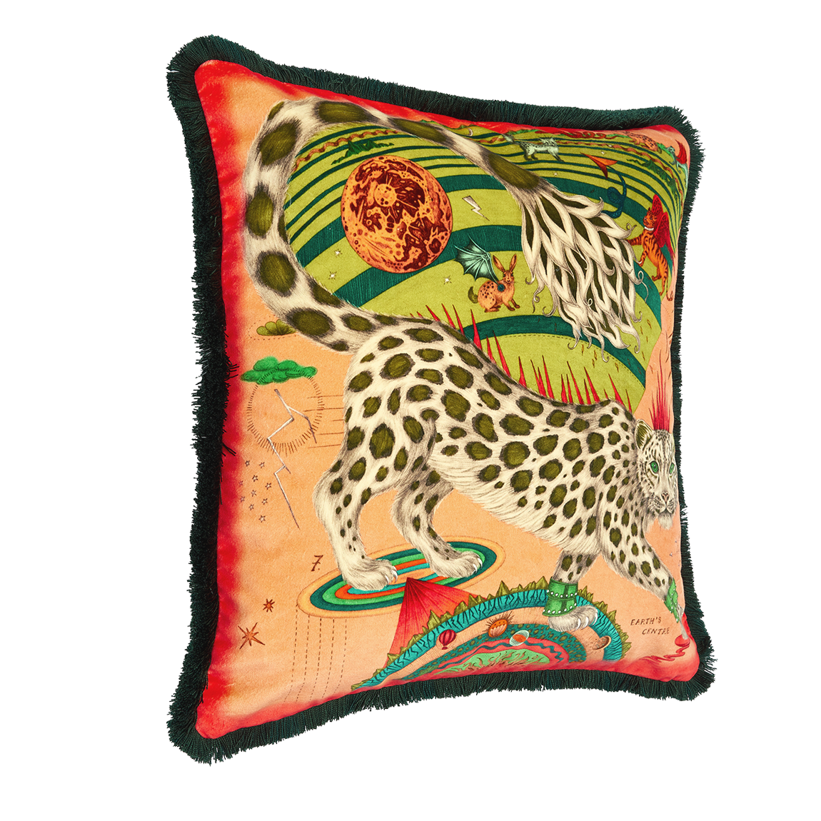 Snow Leopard Luxury Velvet Cushion