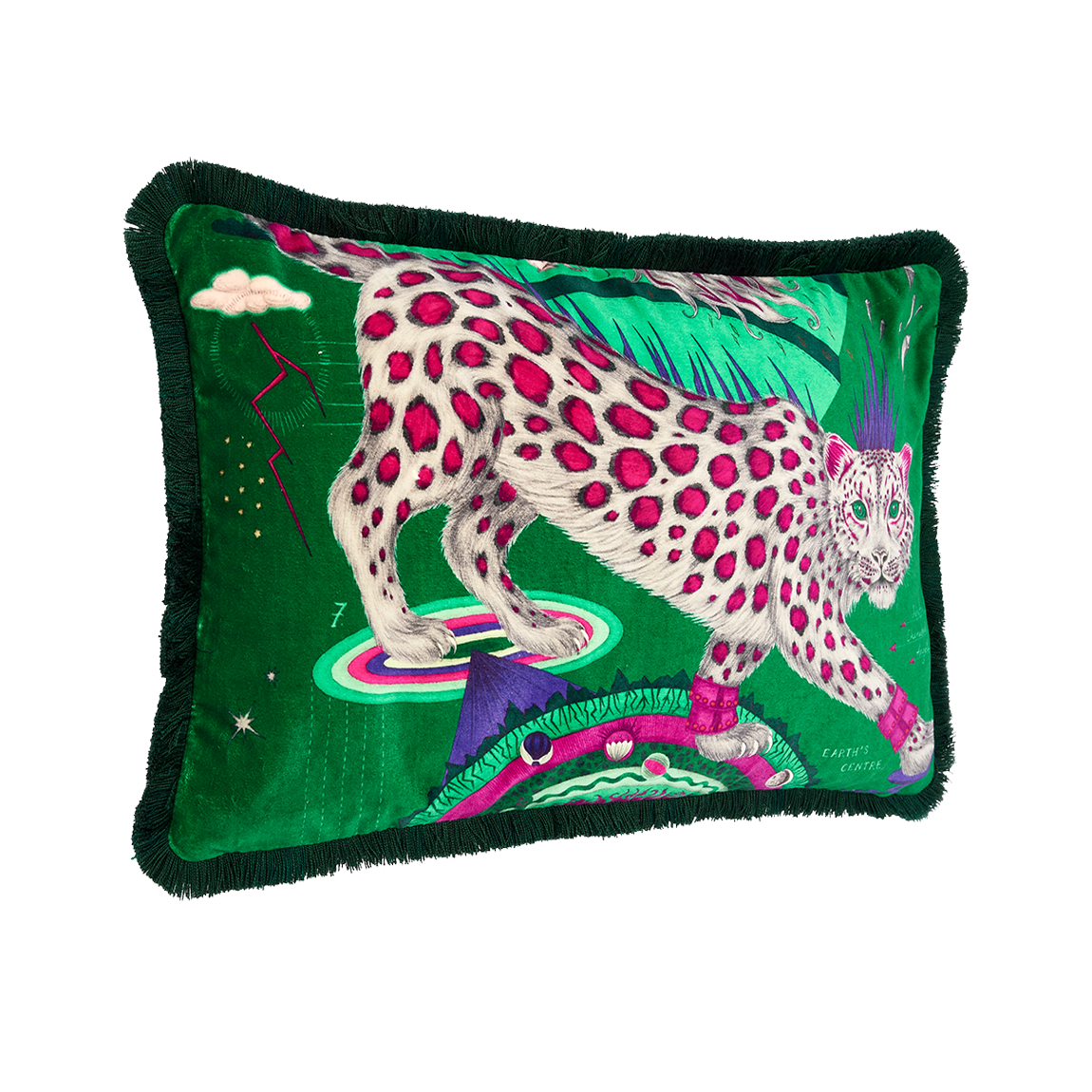 Snow Leopard Luxury Velvet Bolster Cushion