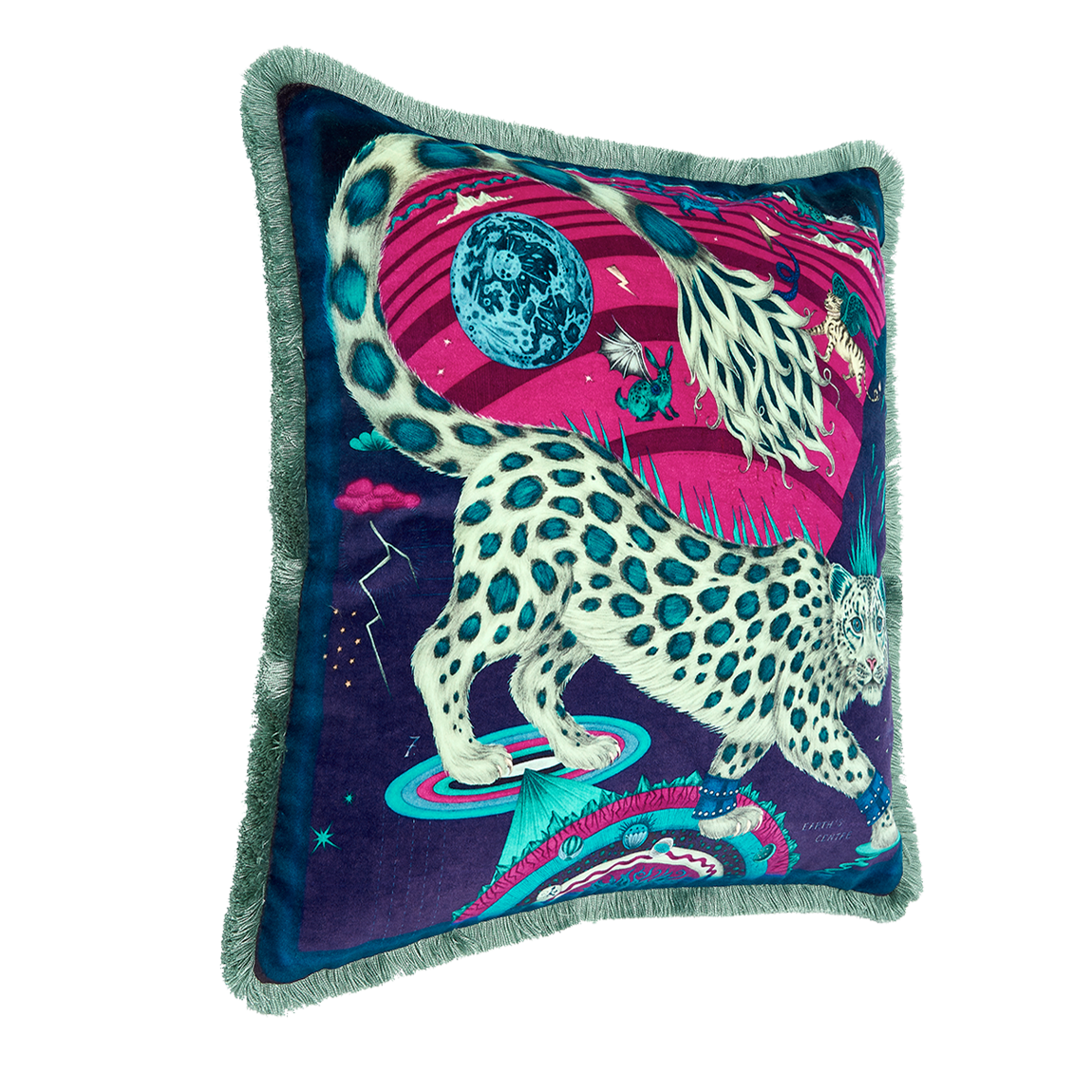 Snow Leopard Luxury Velvet Cushion