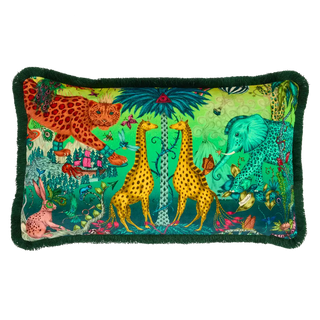 Luxury Velvet Bolster Cushion in Multicolour, design by Emma J Shipley in London