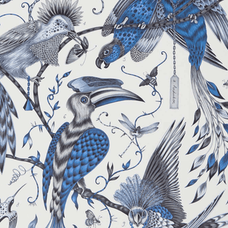 The Blue Audubon Wallpaper designed by Emma J Shipley x Clarke & Clarke