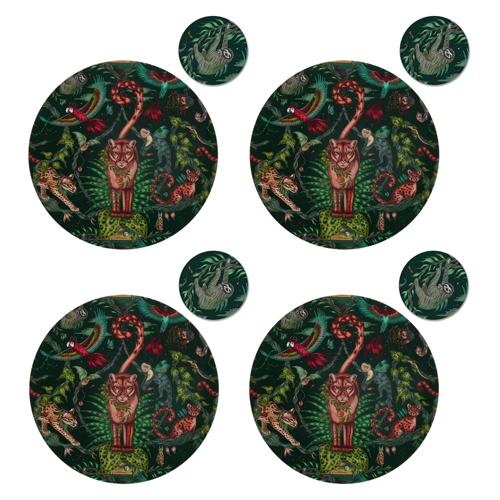 Bosque Dreams Round Placemat and Coaster Set