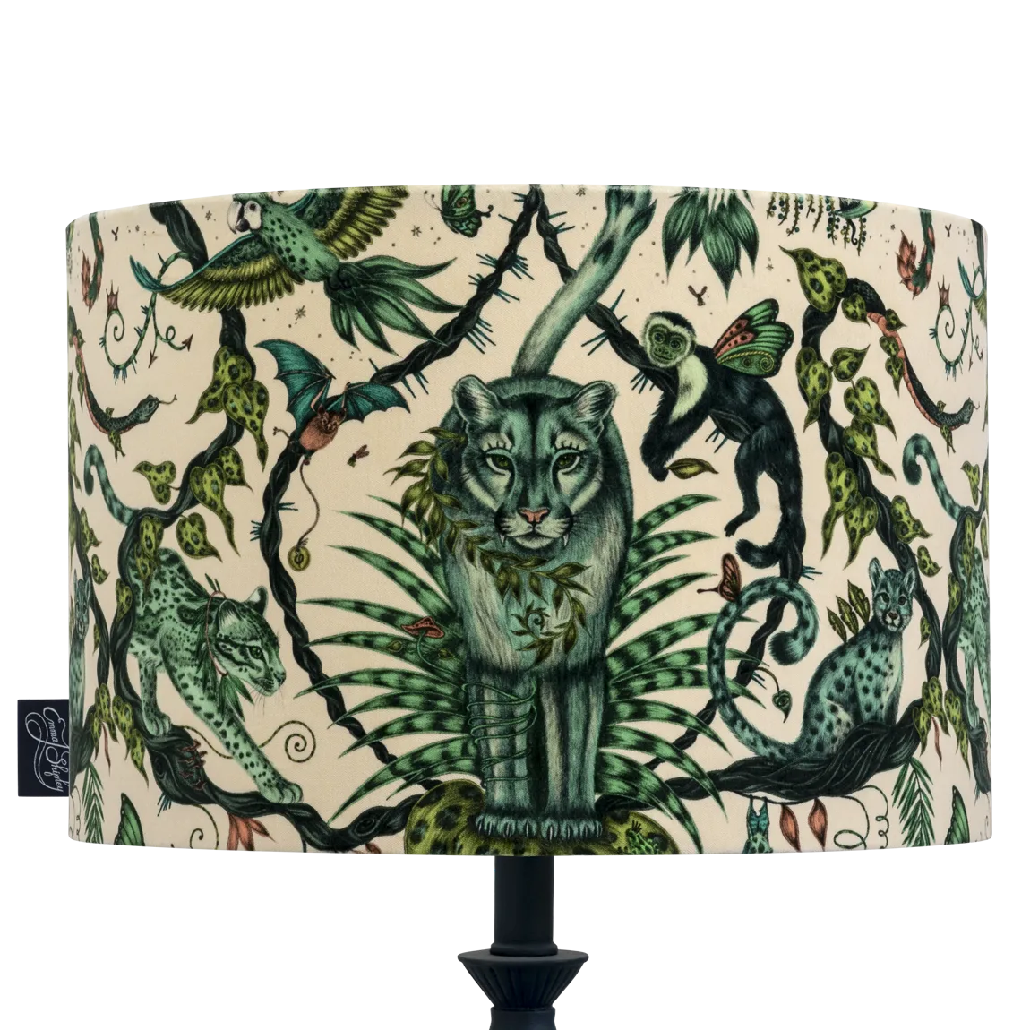 Emma J Shipley Bosque Dreams Velvet Lampshade - Jungle - Large