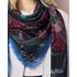 Bosque Dreams Fine Wool Scarf - Red Leopard Summer Navy