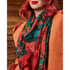 Bosque Dreams Fine Wool Scarf - Red Leopard Autumn Coral