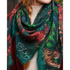 Bosque Dreams Fine Wool Scarf - Red Leopard Autumn Forest