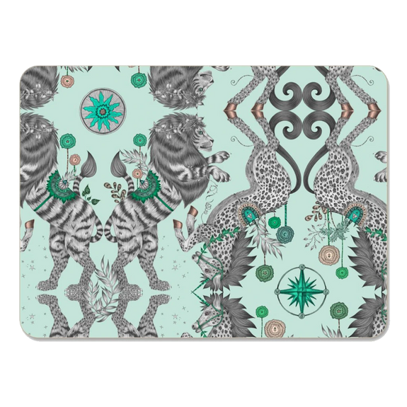 Medium | Large | 1 | Decorative mat with animal pattern on a light blue background