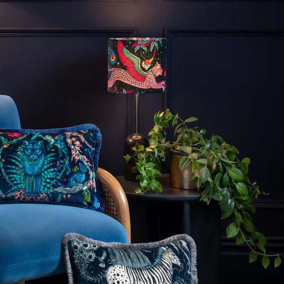 Lynx Velvet Lampshade - Small