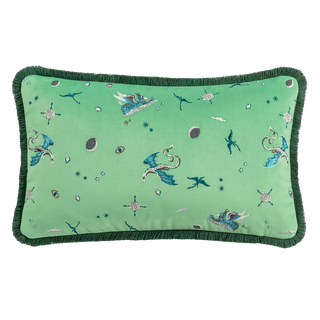 Draco Cosmos Embroidered Velvet Bolster Cushion