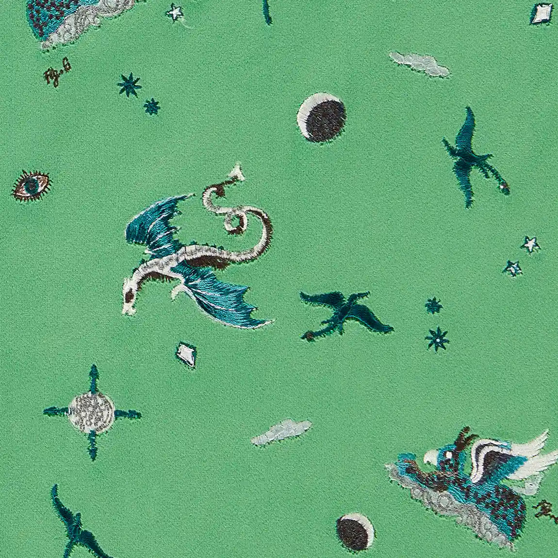 Draco Cosmos Embroidered Velvet Fabric