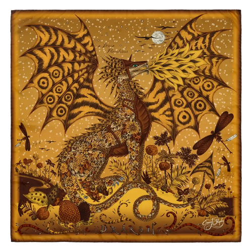 Drakon Silk Twill Scarf - Red Leopard - Autumn swatch icon