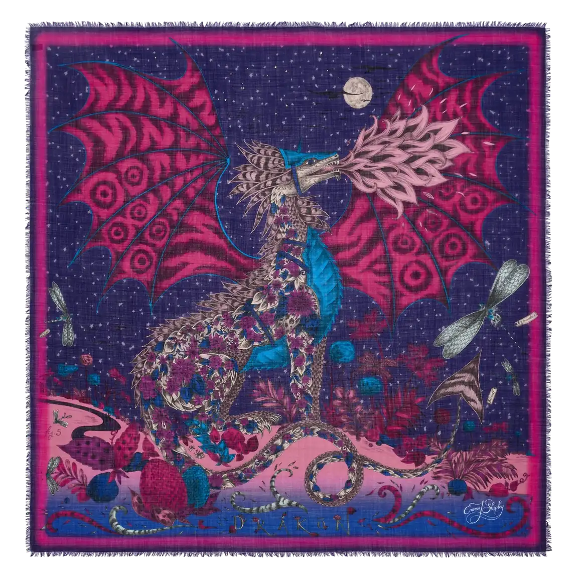 Drakon Fine Wool Scarf - Red Leopard - Winter