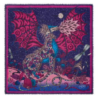 Drakon Fine Wool Scarf - Red Leopard - Winter