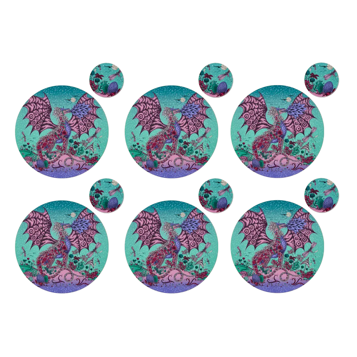 Drakon Round Placemat and Coaster Set