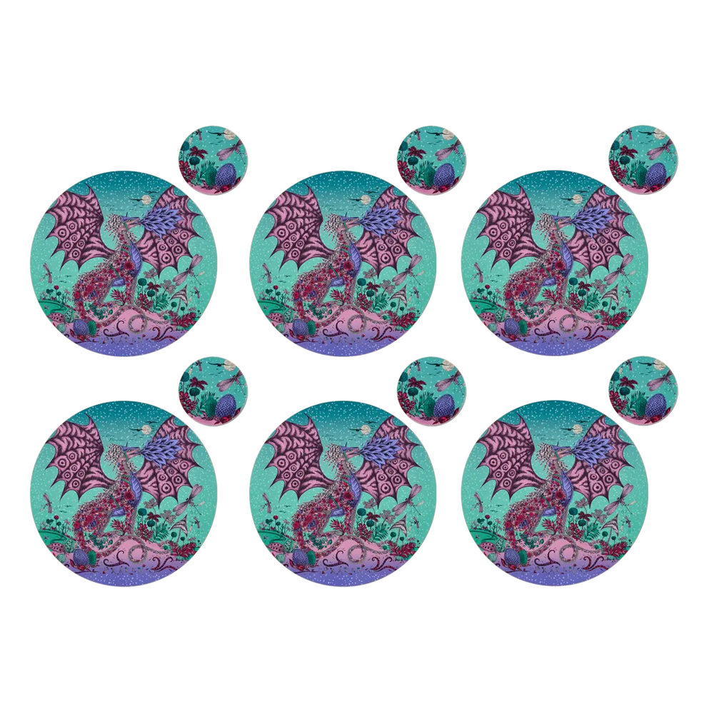 Drakon Round Placemat and Coaster Set
