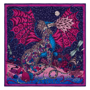 Drakon Silk Twill Scarf - Red Leopard - Winter swatch icon