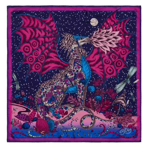 Drakon Silk Twill Scarf - Red Leopard - Winter swatch icon