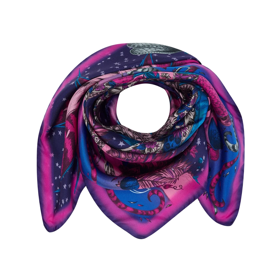 Drakon Silk Twill Scarf - Red Leopard - Winter