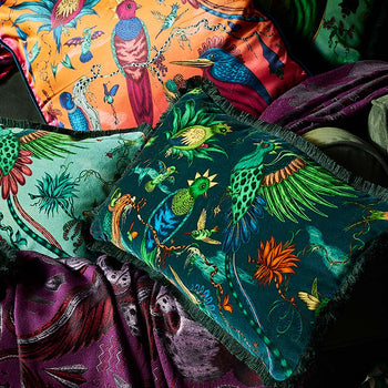 Quetzal Luxury Velvet Bolster Cushion