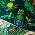 Teal | Detail close up photo of Quetzal Luxury Velvet Cushion in Teal designed by Emma J Shipley in London inspired by Costa Rica's Cloud Forest